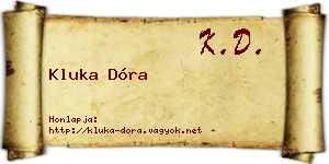 Kluka Dóra névjegykártya